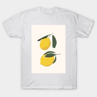 Lovely Lemons Modern Minimalistic Illustration T-Shirt